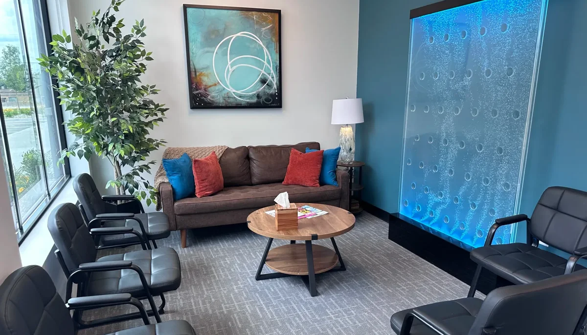 The waiting room at the Jenison office